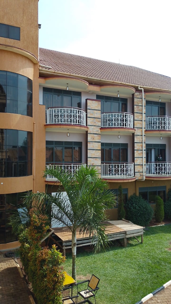 GoldStar Hotel Uganda – garden and outdoor lounge area