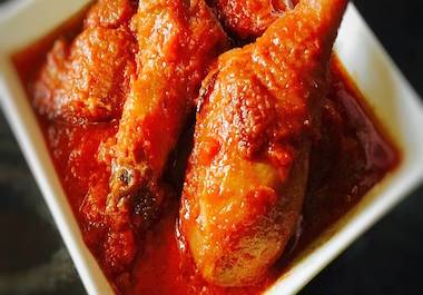 Chicken lunch dish at GoldStar Hotel Busia